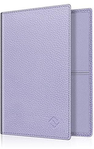 FINTIE Fahrzeugschein Hülle für Zulassungsbescheinigung - Ultradünne Leichte Fahrzeugscheinetui Kreditkartenetui aus Kunstleder Tasche für KFZ Fahrzeugschein/Ausweis/Karten, Pastellviolett