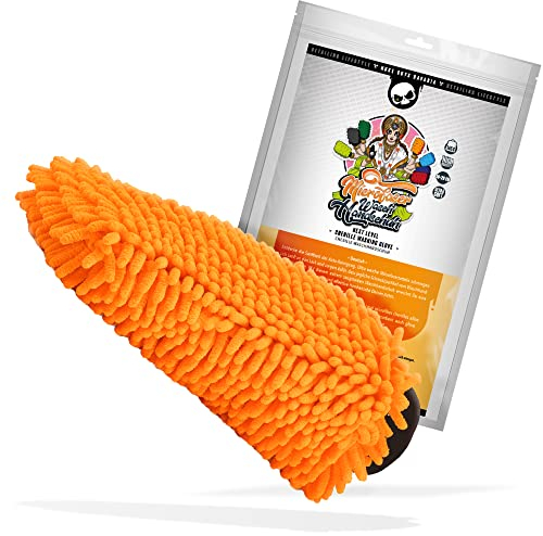 Nuke Guys - Guante de Lavado de Coche de Microfibra Ultra Suave, Microfibra para Lavado de Coche, para Lavado de Coches, sin Pelusas y arañazos, Color Naranja