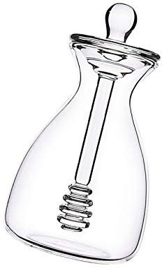 Glas honigtopf mit Honigbehälter Honig handgefertigtes Honigglas mit Tropfer aus Glas hergestellter Honigschöpflöffel und Honigtopf 500 ml