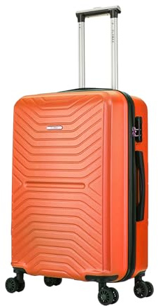 FLYMAX 24 Medium Suitcase 4 Wheel Lightweight Luggage Hard Shell ABS Travel Case Hold Check in Fits 15kg - 20kg Medium Size + 3 Digit Lock + Telescopic Handle 69 Litre Capacity