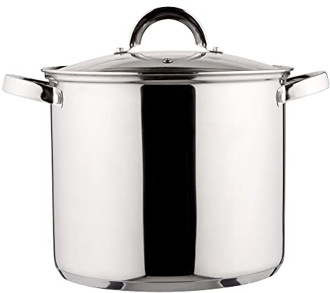 Kochtopf mit Glasdeckel XXL Topf aus Edelstahl Fabio, 15L, 30 cm Suppentopf Induktion