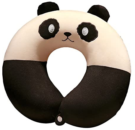 Nackenkissen Flugzeug Reise Niedliche Tiere Memory Foam Reisekissen Tragbares Stützendes Nackenstützkissen Flugzeug Kissen Schlafkissen für Büro Haus und Reisen im Auto Zug (Panda)