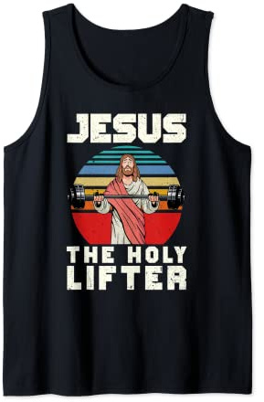 Jesus The Holy Lifter Gym Weightlifting Fitness Tank Top