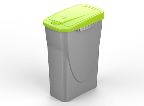 eacommerce - Pattumiera per raccolta differenziata Componibile in Plastica | Sistema di Aggancio Facilitato | Ideale per Casa e Giardino | Verde 25 Litri