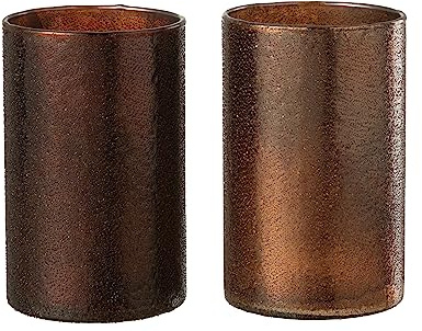 WINDLICHT Spiegel Kupfer/ROT Glas Large 2 Sortiert (2er Set)