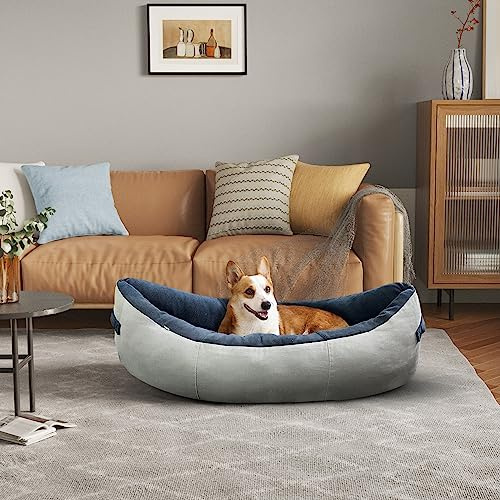 Johnear Hundebett Hundekörbchen für kleine Hunde, Soft Squeeze Umarmung Katzenbett，Anti Angst Hundekörbchen Weich Bequem Haustiere, 76x32x46cm Waschbar