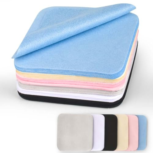 CONLI Paquete de 60 paños de limpieza de microfibra pequeños para gafas de 8 x 8 cm, paño de limpieza de vidrio de gamuza de lujo, limpiador de gafas para limpieza de lentes de ojos, suave y sin
