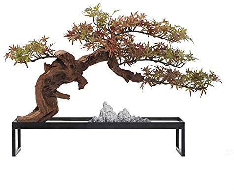Künstliche Pflanze, künstlicher Landschaftsbaum, Steingarten, Ornamente, Zen, künstliche Grünpflanzen, Bonsai, Hotel, Vordereingang, Simulation Ahornblatt, Ornamente, 45 cm, künstliche Zimmerpflanzen