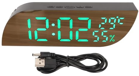Tnfeeon Digitaler Wecker, LED- und Spiegel-Schreibtischuhr, Großes Display mit USB-Ladegerät, Automatischer Dimmermodus, 12 Std. 24 Std., Moderne Elektronische Uhr für Schlafzimmer,