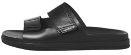 JACK & JONES Homme Leather Jfwstockholm Sandales en Cuir avec Fermeture Velcro, Noir, 44 EU