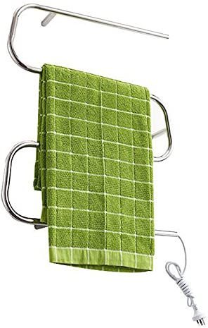 OZBMA Towel Warmer/Towel Warmer Drying Rack, 304 Stainless Steel Electric Heated Towel Rail Radiator, Wall-Mounted Intelligent Heated Towel Rack for Bathroom, 450X600x110mm,Plug in (Plug in)