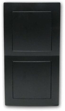 Flair Cache aveugle avec double cadre, couleur noire, convient aux prises murales creuses