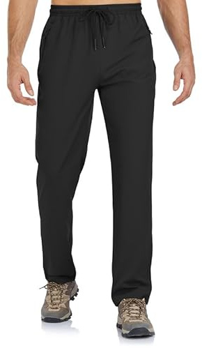 BondiTrekk Pantalon de jogging pour homme avec poche zippée - Pantalon de sport long - Pantalon de sport - Pantalon d'entraînement - Pantalon de course - Pantalon de yoga - Pantalon en molleton avec