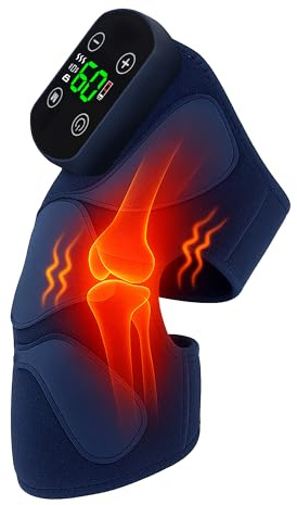 SPOTBRACE Cordless Heated Knee Brace Support Wrap with Massage, Rechargeable Heating Knee Pad, Adjustable Shoulder Elbow Relax Vibration Massager for Arthritis Joint Pain Relief Stiff Muscle Strain