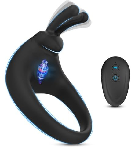 QgLust Penisring Vibrierend für Männer Cockring 10 Vibrationsmodi, Sexspielzeugsets für Paare mit Rabbit Vibrator für Klitoris, Erotisches Spielzeug Penis Ring Sex Sex Toys