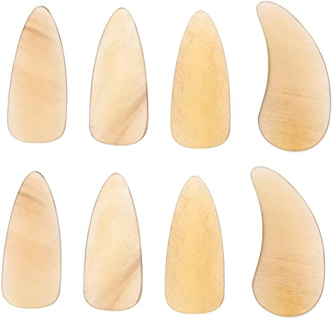 JOINPAYA 8 Stück Premium Fingerpicks aus Ox Horn für Guzheng Anfänger Leicht zu Reinigen und Leicht als Guzheng Übungswerkzeug in Gelb