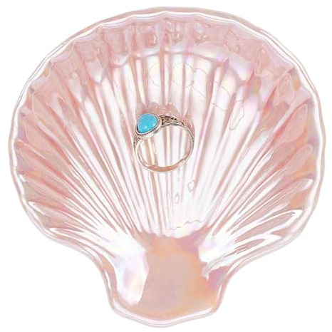 UNICRAFTALE Muschel Keramik Ringtablett Rosa Schmuckteller Tablett Muschelform Keramik Schmuckteller Für Ringe Armbänder Halsketten Geburtstags Und Weihnachtsgeschenke Für Frauen