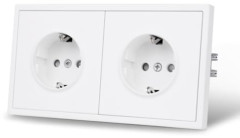 JIMEIDA Doppelsteckdose Weiß Matt Unterputz Glattes Hautgefühl mit Steckklemme 16Amp Steckdose