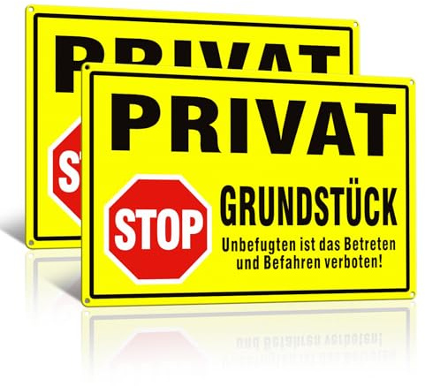 Goodvia Cartel de propiedad privada grande de 44 x 30 cm, aluminio, para entrar en la propiedad, de metal, reflectante, resistente al agua, inoxidable, adecuado para interior y exterior, color