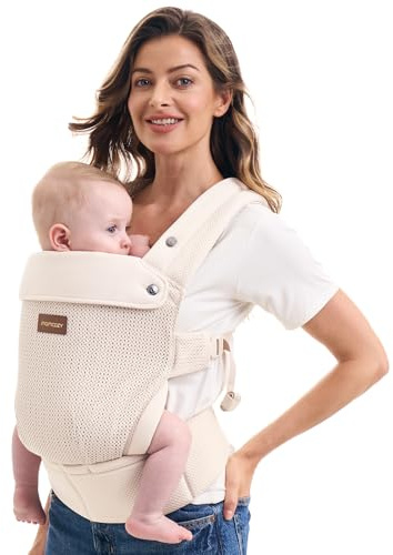 Momcozy Portabebés de Malla Transpirable, Ergonómico y Ligero, para Bebés de 3–24 Meses con Diseño de Espalda en X y Soporte Lumbar Mejorado, Comodidad Todo el Día para Crianza con Manos Libres