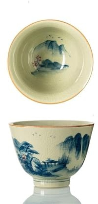 Juego De Té Para Adultos Hermoso Juego Tazas Té Con Apertura Cerámica Para Ceremonia Del Paisaje Pintado A Mano Chinas Antiguas Taza Japonesa Juegos De Té Portátiles