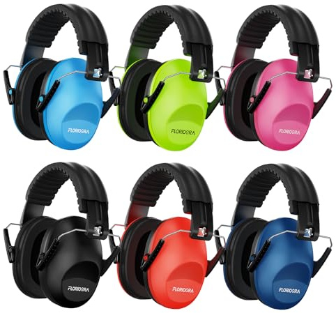 Floriogra 6 Paquets Casque Anti Bruit Enfant, Protections Auditives Pour Enfants Confortable, avec Une Atténuation de SNR 28dB, Casque Anti-Bruit pour Milieu Bruyant