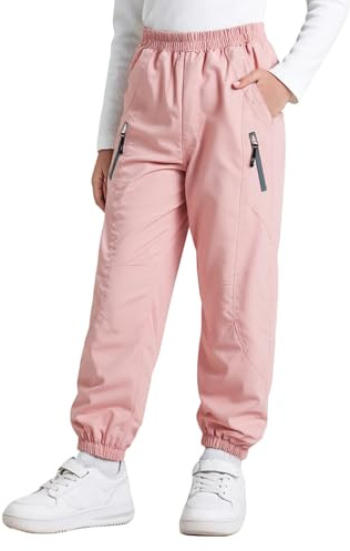 Hoseay Kinder Wanderhose Wasserdicht Winddicht Jungen Mädchen Gr.122-164 | Outdoorhose, Trekkinghose, Reflektierenden Streifen, Weich Mesh Futter, Regenhose, Atmungsaktiv Jogginghose, Camping Sport