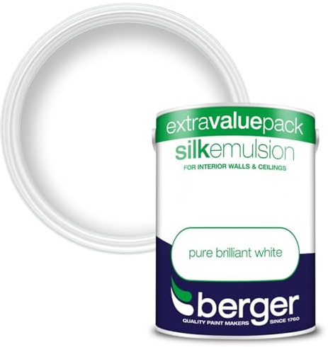 AXpower Inspirational Technology Empowering People Silk Emulsion Paint Pure Brilliant White 3L | Smooth Sheen Finish for Walls & Ceilings | High Coverage, Easy to Apply, Quick Dry Interior Paint