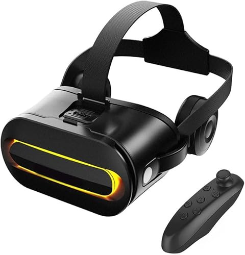 Cuffie VR per iOS e per telefoni Android, occhiali 3D immersivi con struttura in ABS per giochi e film mobili, design leggero e confortevole con controller (nero) Design pratico e durevole
