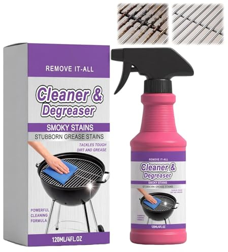 Grillavfettningsspray, 120 ml fettlösare för grill, grillgaller, rengöringsspray för ugn, stekpannor, fettfläckar, kraftfull rengöringsformel (3)