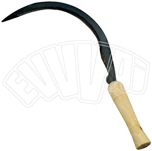 Céréales Falciola dentée 40 mm faucille Faucille manche bois Tondeuse falciaerba