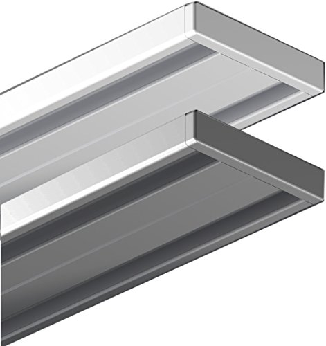 Garduna 120cm | silber | Gardinenschiene Vorhangschiene| Aluminium | 1- oder 2-läufig