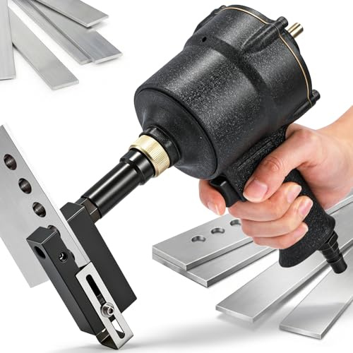 NEWTRY 8mm Pneumatic Hole Puncher Air Metal Hole Punch Tool Industrial Punching Gun Heavy Duty Metal Hole Flange Opener for Doors & Windows, Factory, Office and Home