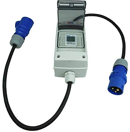 NWP 16A CEE Campingzähler - mobiler digitaler Stromzähler - geeicht - (mit Reset) IP44