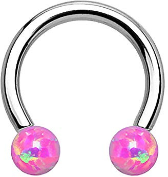 Taffstyle Piercing Chirurgenstahl Hufeisen Opal Kugel für Lippe Ohr Nase Intimbereich