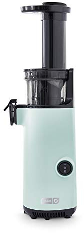 Dash Deluxe Compact Cold Press Juicer - Slow Masticating Juicer Machine for Fruits and Vegetables with Frozen Attachment - Easy to Clean Juice Press for Home Countertops - Aqua