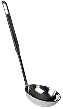 Tradineur Casserole à sauce en acier inoxydable 20 cm, louche, chevalet de cuisine avec trou de suspension, passe au lave-vaisselle
