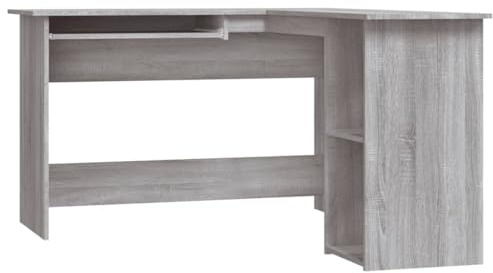 vidaXL Hoekbureau 120x140x75 cm bewerkt hout grijs sonoma eikenkleurig