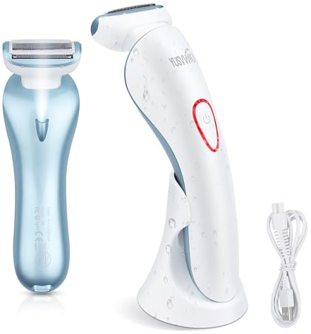 Afeitadora eléctrica para mujer, recortadora de bikini para mujer, maquinilla de afeitar para cara, piernas, axilas, bikini eléctrica para mujer, húmeda y seca, recargable, sin dolor, portátil