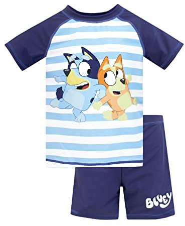 Bluey Maillot de Bain pour garçons I Maillot de Bain pour Enfants 2 pièces I Ensemble de Natation pour la Plage et la Piscine