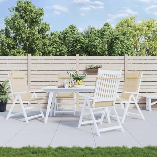 CIADAZ Hochlehner-Auflagen 4 STK. Beige Oxford-Gewebe, Sitzauflagen Gartenmöbel, Auflagen Für Gartenmöbel, Gartenstuhlauflagen Hochlehner, Polsterauflagen Für Gartenmöbel