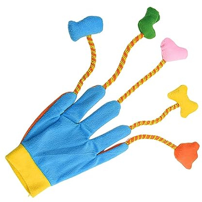 Dualoai Katzen Teaser Handschuhe, Interaktives Katzenspielzeug, IQ Verbesserung von Haustierbedarf mit Glocke, Katzenhandschuh Spielzeug, Plüschspielzeug für