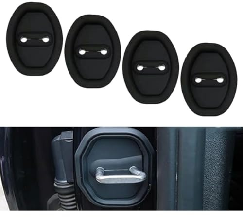 4PCS Car Silicone Door Latch Protective Cover, Silent Shock Pads Silicone Door Lock Protector, Car Door Lock Cover Protector, Car Door Lock Cover Cap, Car Door Lock Latches Cover Protector (Black)