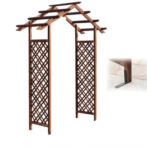 NILZA Arche en Bois 120cm Large Arche De Jardin, Arche Mariage Tonnelle Pergola Arche À Rosiers Arche Grimpant, Arceau À Rosiers, Fleurs Fête Décoration (Size : L-Shaped Iron Feet)