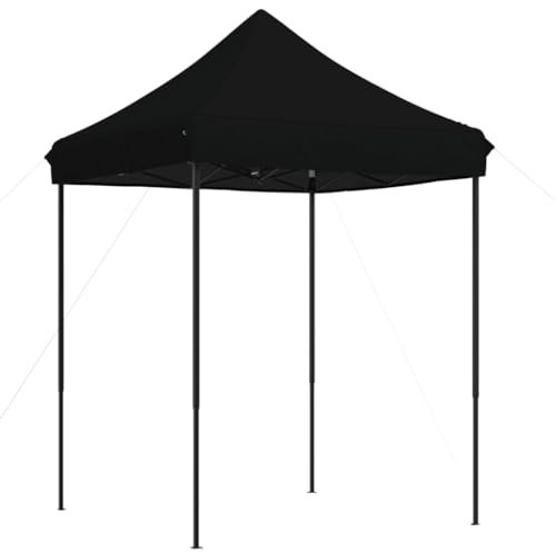 vidaXL Partyzelt, Gartenzelt Faltbar Pop-Up, Pavillon für Hochzeit Festival Party, Faltzelt Faltpavillon Stahlgestell, Gartenpavillon Festzelt, Schwarz