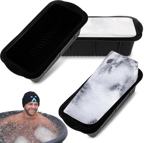 3 moldes grandes para bloques de hielo, 25,5 x 13 cm, bandeja de cubitos de hielo, 2 kg, reutilizable, plegable, molde de silicona para bloques de hielo, enfriador de baño de hielo, para