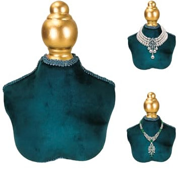 TINGSING Necklace Stand Mannequin Bust Necklace Jewellery Display Stand Female Dress Form Necklace Holder Organizers Jewelry Storage Rack for Store Show Necklace Choker Pendant,Short