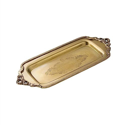 Plateau de Service Multifonctionnel Plateau décoratif Petit plateau vintage Plateau décoratif en cuivre Plateau de présentation de bijoux de qualité supérieure Plateau à dessert Assiette de service