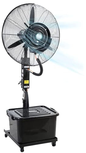 Ventilateur de Brumisation, Ventilateur Sur Pied Oscillant Ventilateur de Brumisation À Ultrasons avec Pulvérisation Ultra Longue Distance, avec Réservoir Autonome 42 L, Hauteur Réglable(75cm/30in)