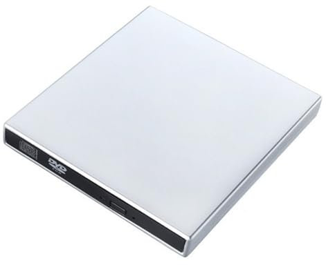 MZZYG Lecteur DVD USB 2.0 Lecteur Optique DVD Externe Portable Mince Lecteur CD/DVD-ROM CD/DVD-RW Graveur Lecteur Enregistreur Mince(Silver)
